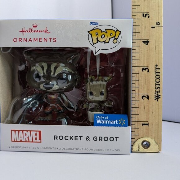Hallmark Ornaments Funko POP! Rocket & Groot Marvel GOTG Limited Edition - Picture 4 of 11